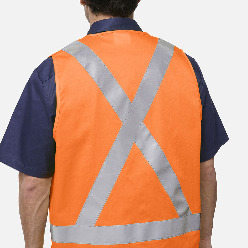 KingGee K57007 Originals Hi Vis X Back Cotton Drill Vest