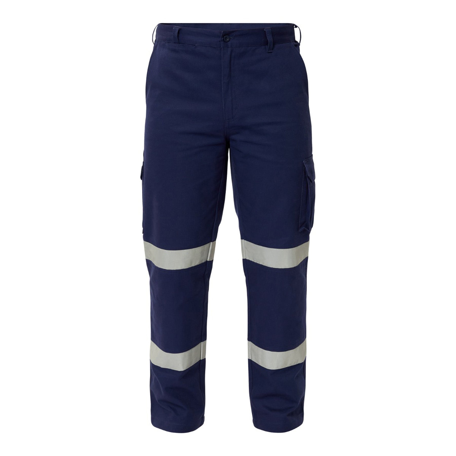 Workcraft WP4017 Reflective Cargo Cotton Drill Trousers-Navy