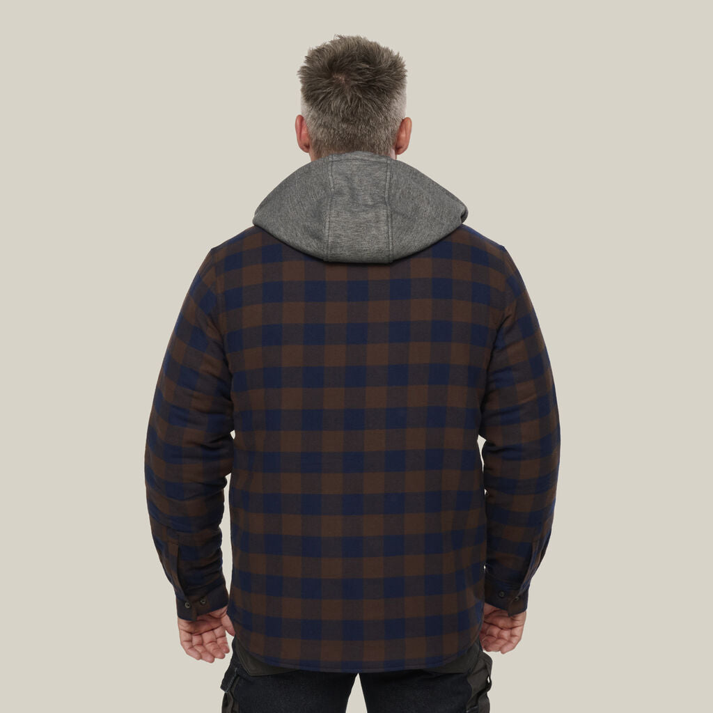 Hard Yakka Y06690 Quilted Flannel Hooded Shacket
