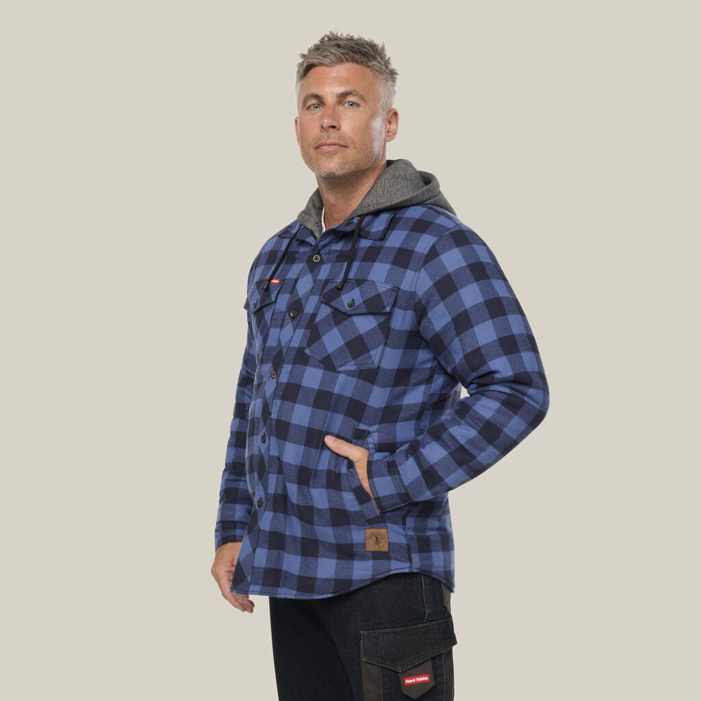 Hard Yakka Y06690 Quilted Flannel Hooded Shacket