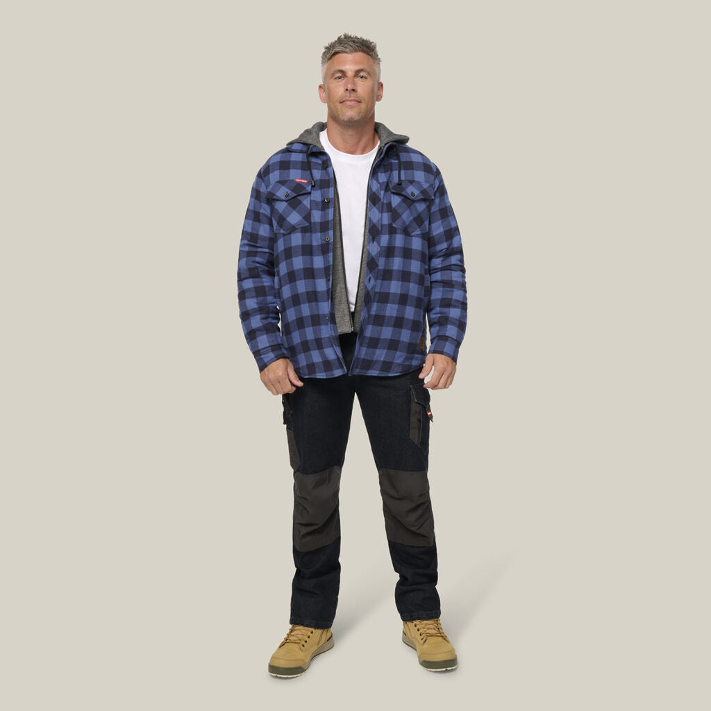 Hard Yakka Y06690 Quilted Flannel Hooded Shacket