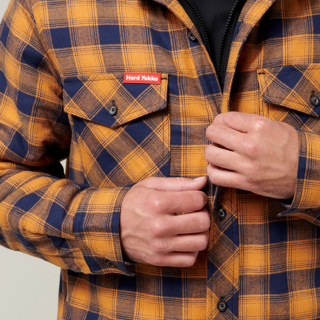 Hard Yakka Y06690 Quilted Flannel Hooded Shacket