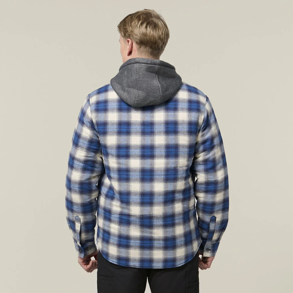 Hard Yakka Y06690 Quilted Flannel Hooded Shacket