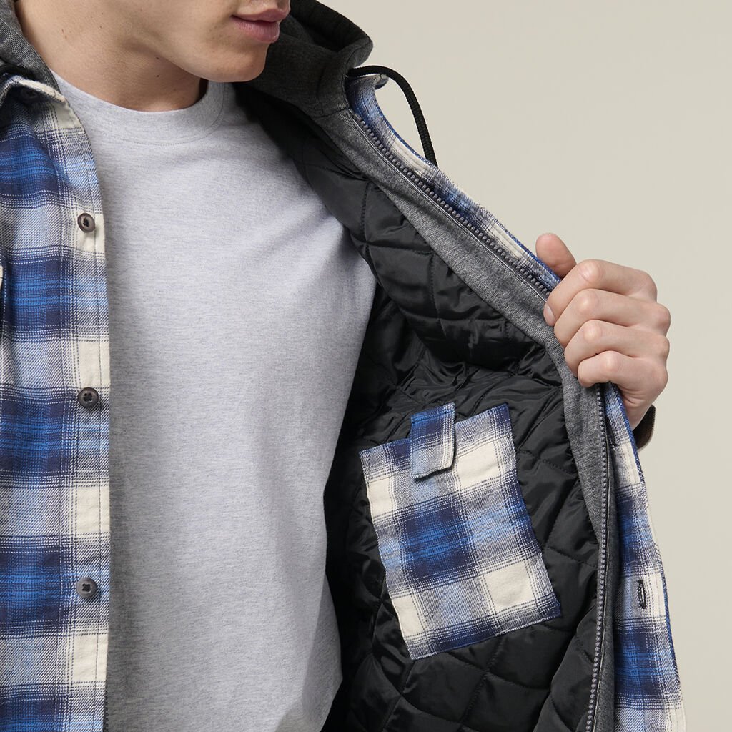 Hard Yakka Y06690 Quilted Flannel Hooded Shacket