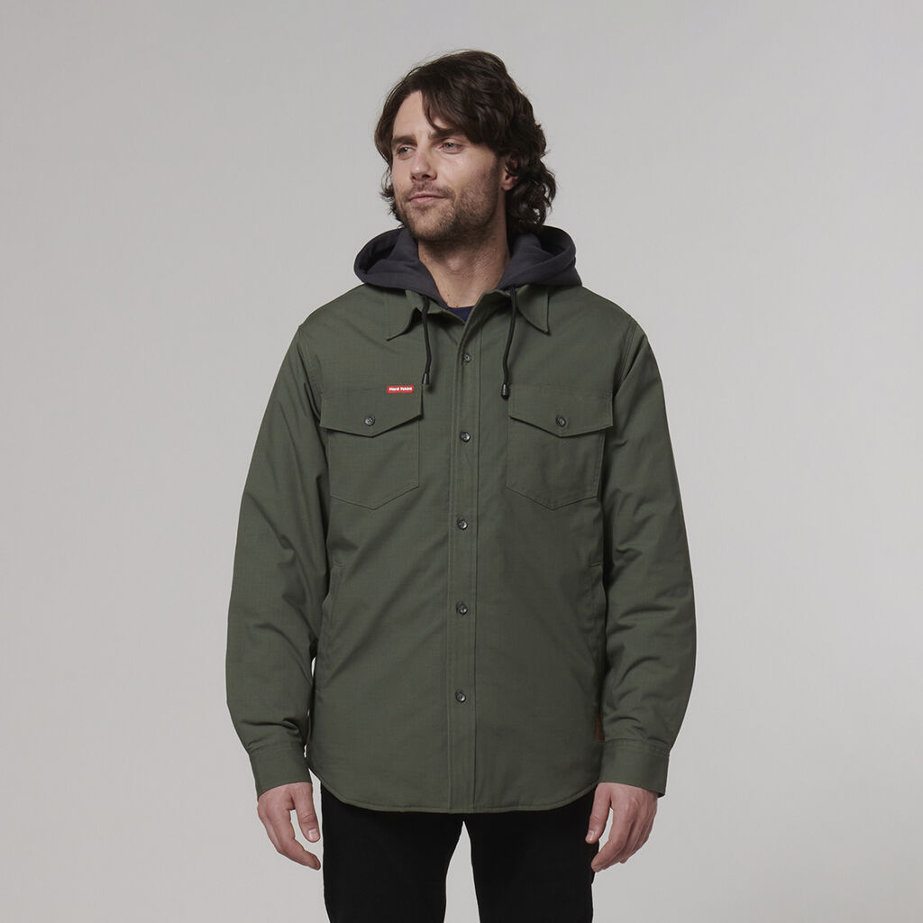 Hard Yakka Y06691 Quilted Solid Shacket-Military Green