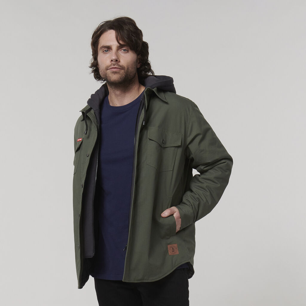 Hard Yakka Y06691 Quilted Solid Shacket-Military Green