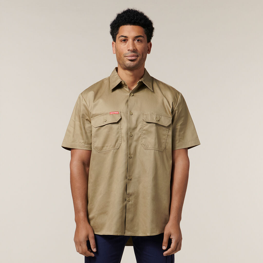 Hard Yakka Y07510 Short Sleeve Open Front Cotton Drill Work Shirt