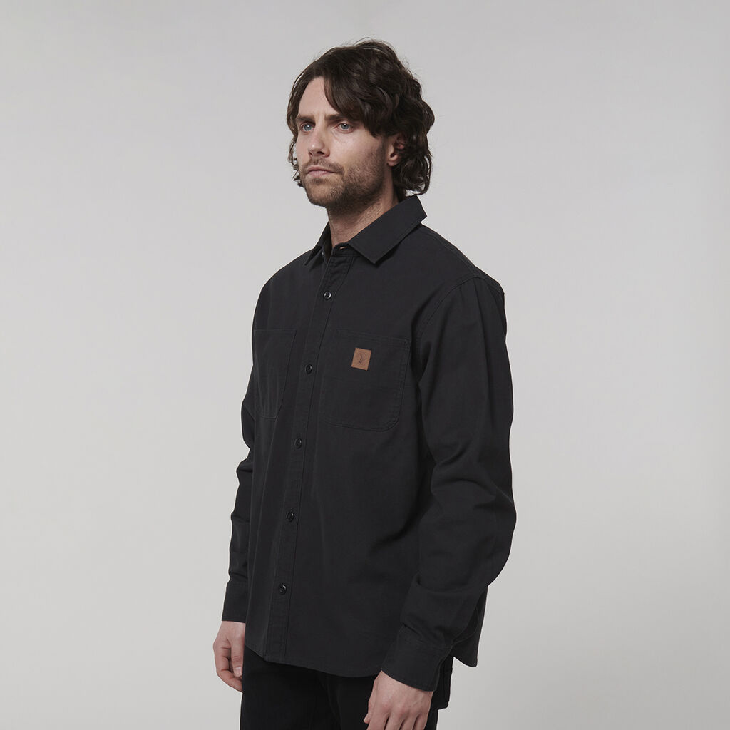 Hard Yakka Y07753 Heritage Canvas Shirt-Black