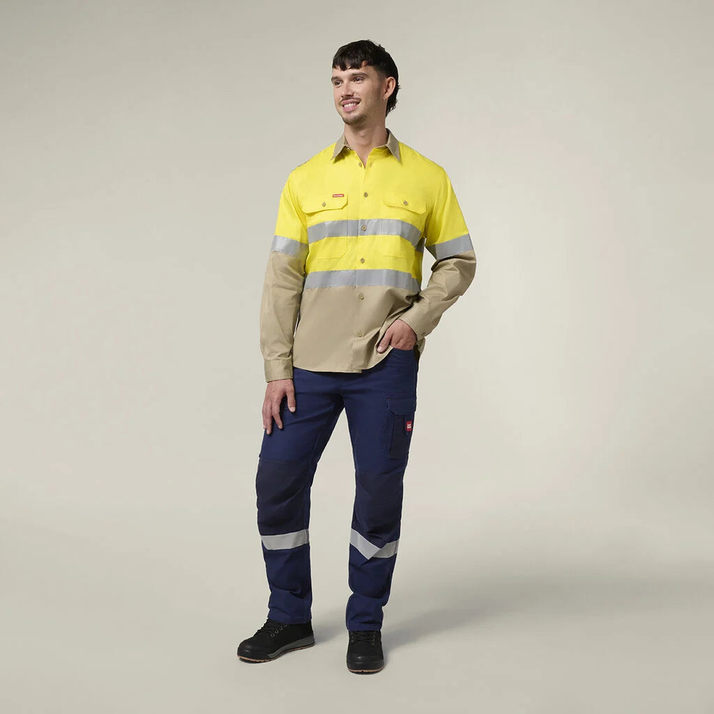 Hard Yakka Y07940 Core L/S 2tone Taped Vented Shirt