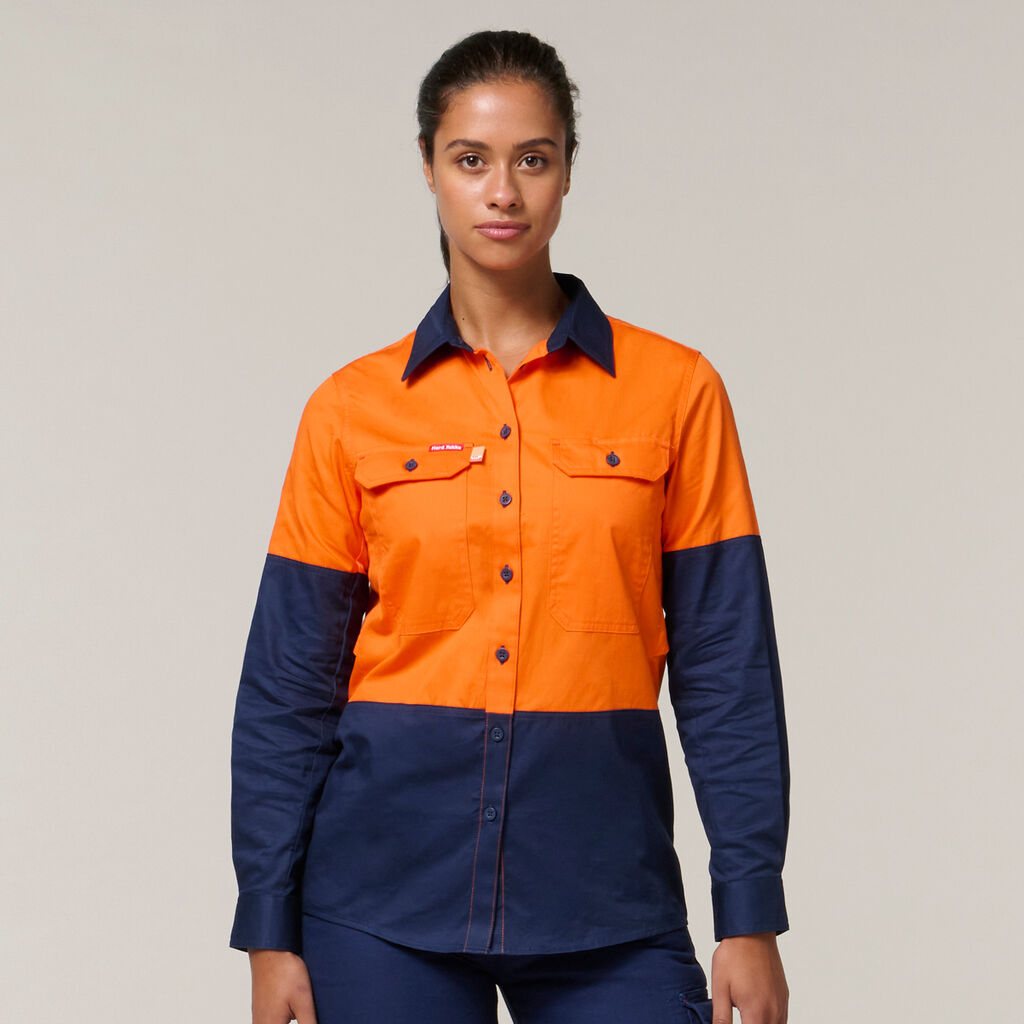 Hard Yakka Y08225 Women's Koolgear Hi-vis Ventilated L/S Shirt