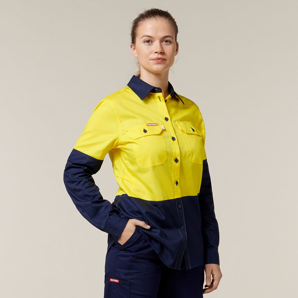 Hard Yakka Y08225 Women's Koolgear Hi-vis Ventilated L/S Shirt