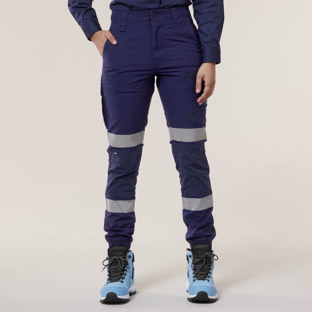 Hard Yakka Y08411 Women's Raptor Cuff Pants With Tape-Navy