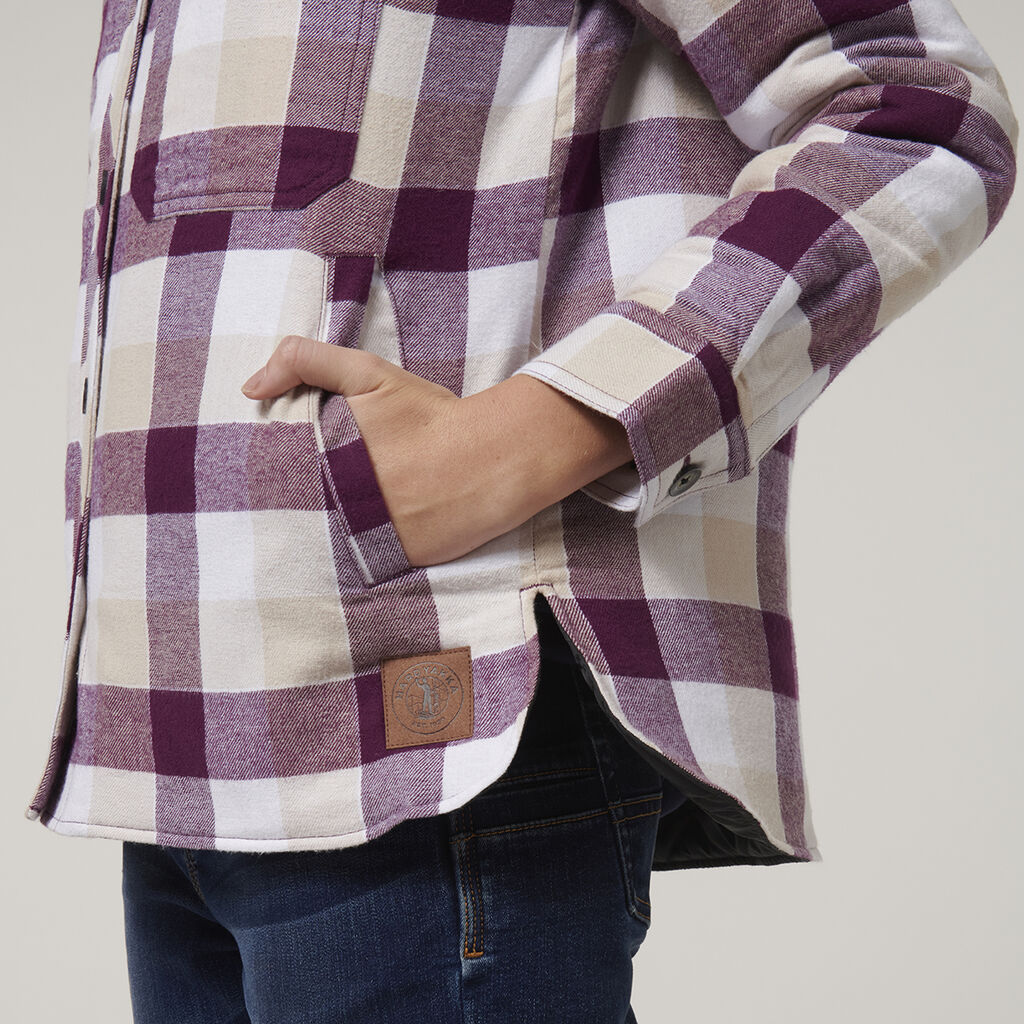 Hard Yakka Y08748 Women's Quilted Shacket-Potent Purple