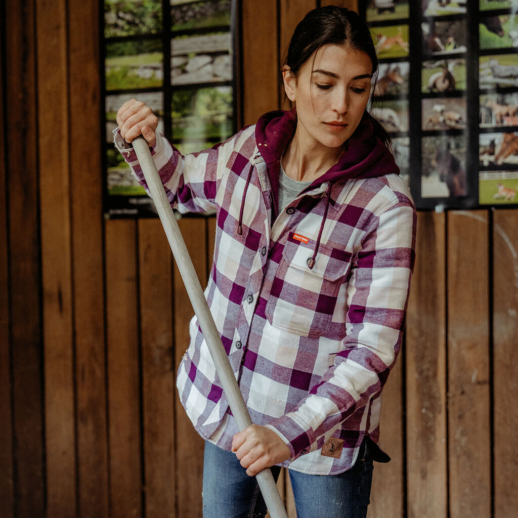 Hard Yakka Y08748 Women's Quilted Shacket-Potent Purple