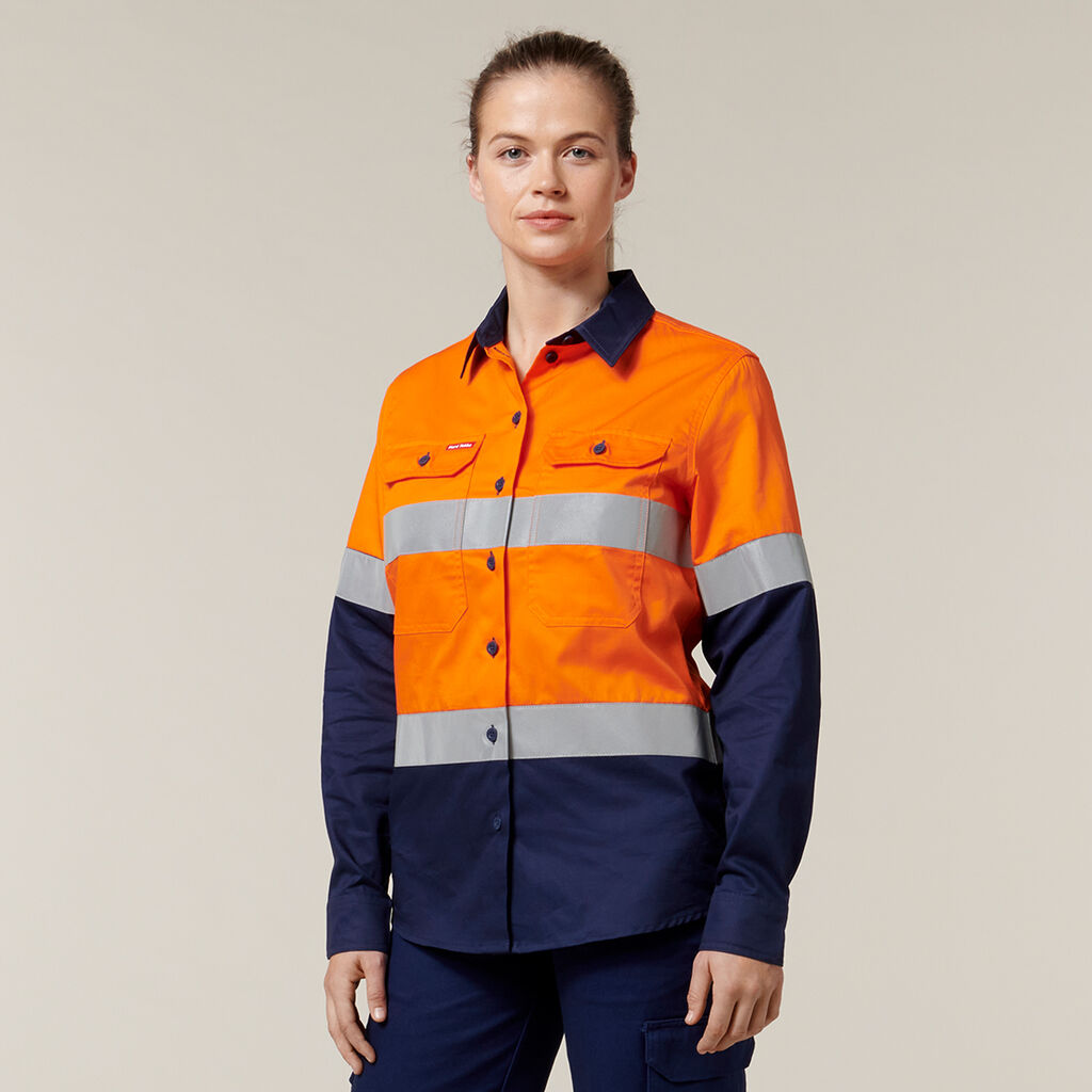 Hard Yakka Y08805 Core Women's Hi-vis Lightweight 2tone Taped Shirt