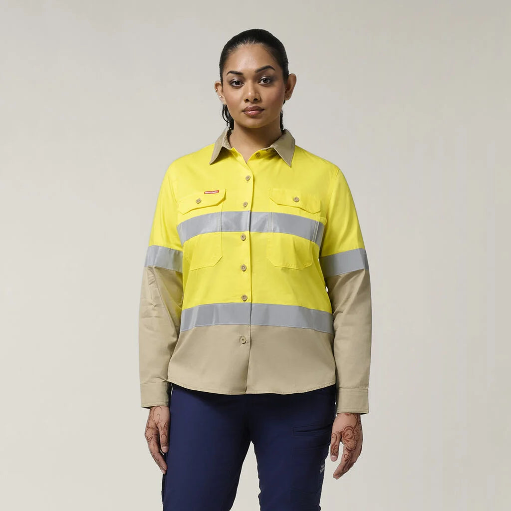 Hard Yakka Y08805 Core Women's Hi-vis Lightweight 2tone Taped Shirt