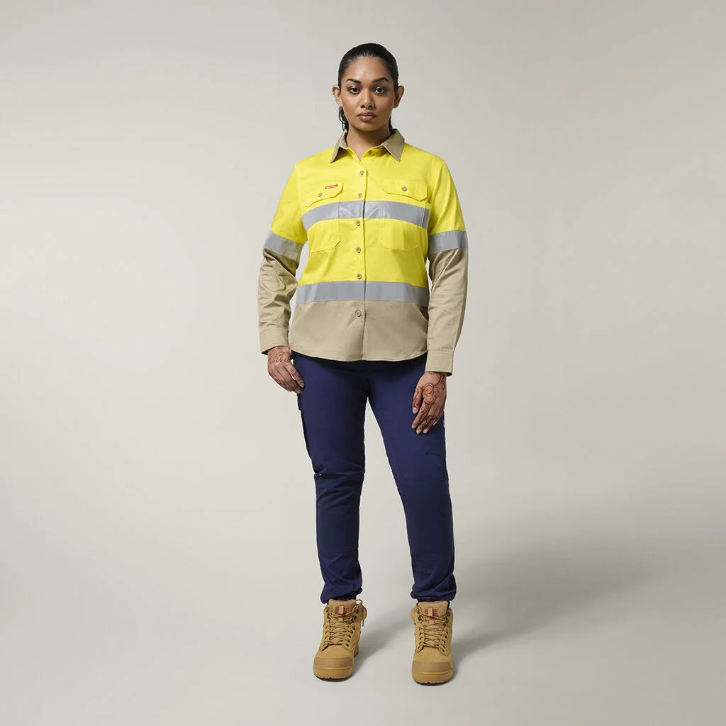Hard Yakka Y08805 Core Women's Hi-vis Lightweight 2tone Taped Shirt