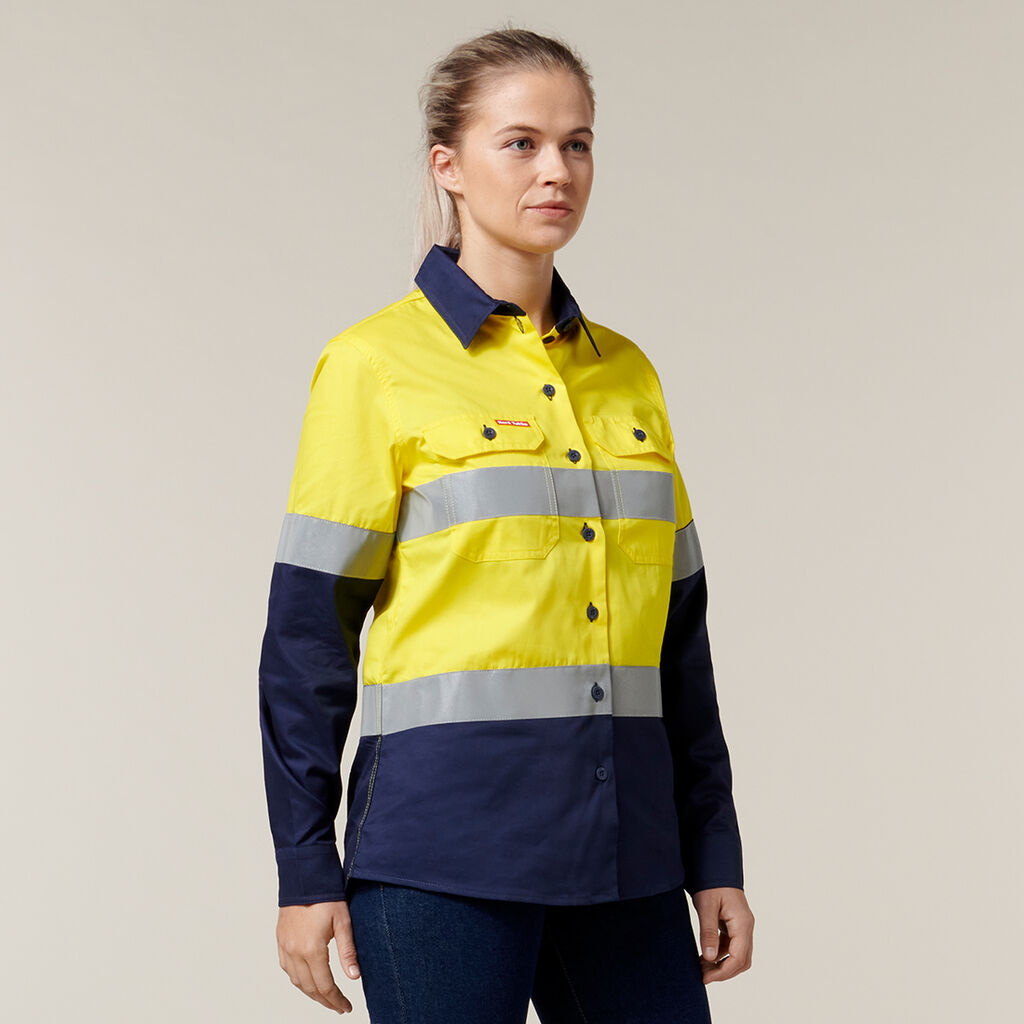 Hard Yakka Y08805 Core Women's Hi-vis Lightweight 2tone Taped Shirt