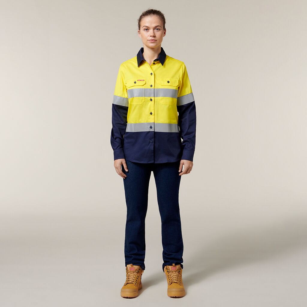 Hard Yakka Y08805 Core Women's Hi-vis Lightweight 2tone Taped Shirt