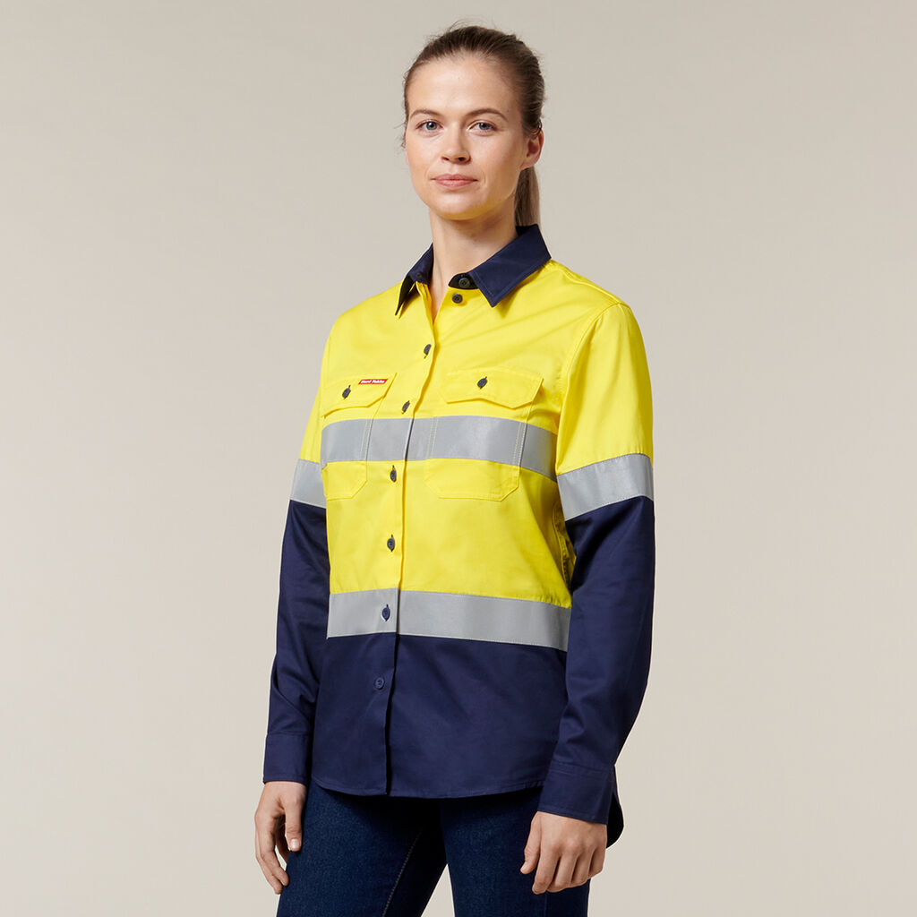 Hard Yakka Y08805 Core Women's Hi-vis Lightweight 2tone Taped Shirt