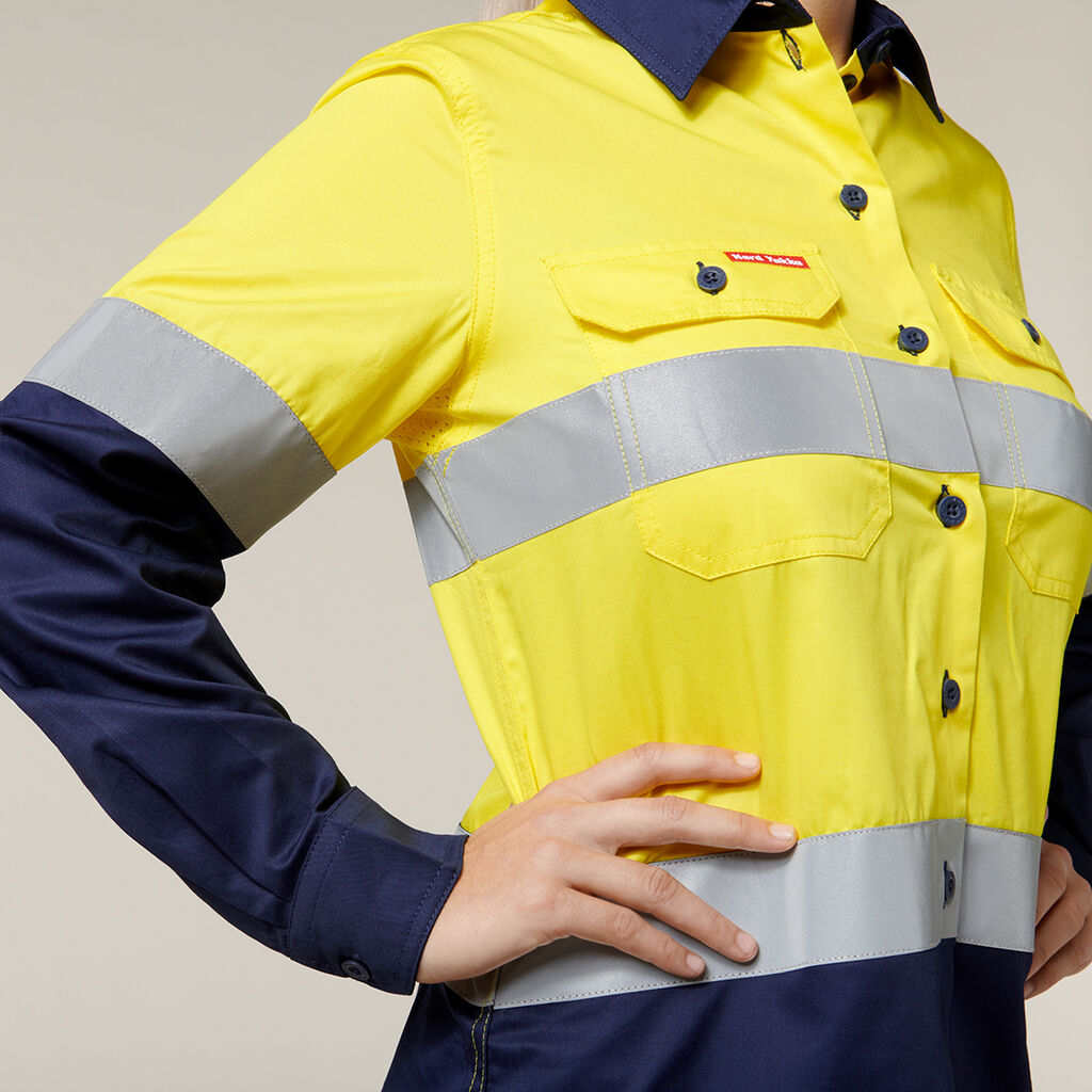 Hard Yakka Y08805 Core Women's Hi-vis Lightweight 2tone Taped Shirt