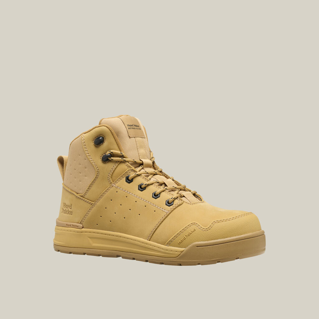 Hard Yakka Y60122 Evolution Lace up & Side Zip 5" Steel Toe Safety Boot - Wheat