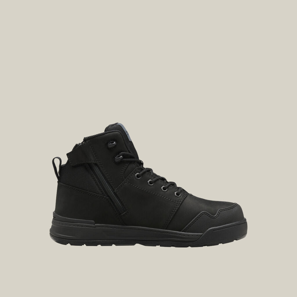 Hard Yakka Y60123 Evolution Lace Up & Side ZIP 5" Steel Toe Safety Boot - Black