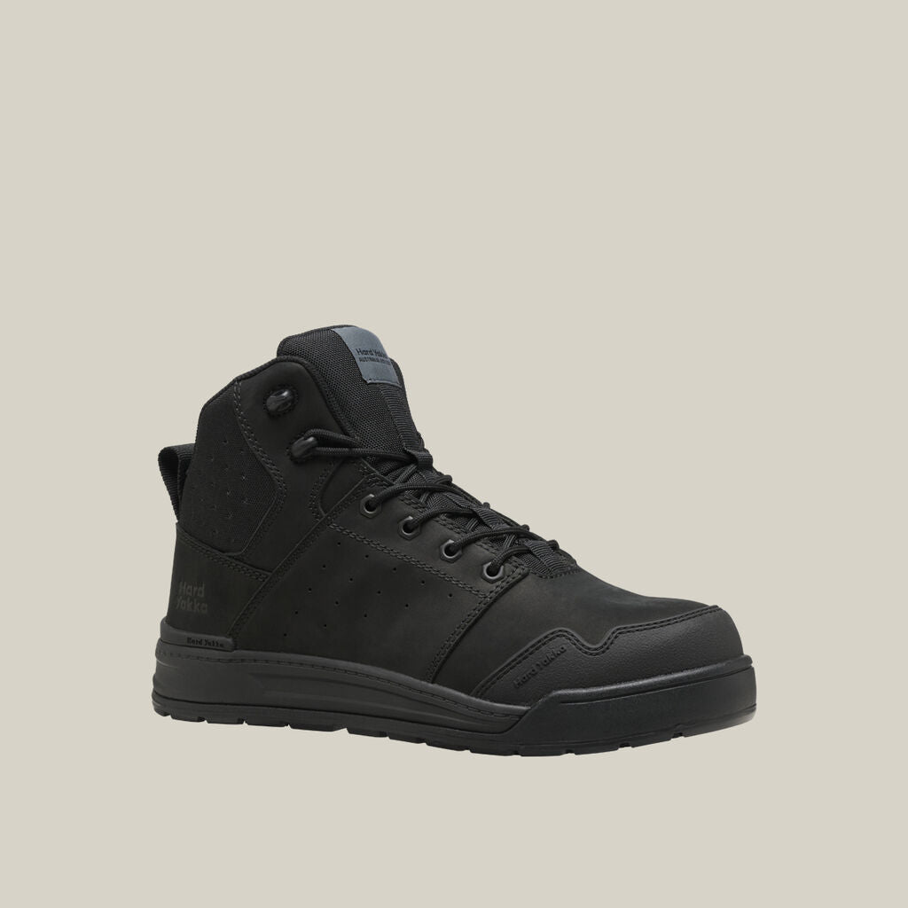 Hard Yakka Y60123 Evolution Lace Up & Side ZIP 5" Steel Toe Safety Boot - Black