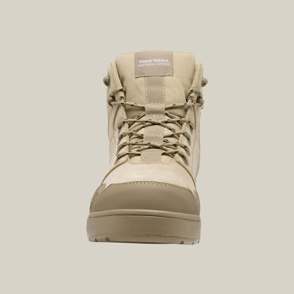 Hard Yakka Y60124 Evolution Lace Up & Side Zip 5" Steel Toe Safety Boot- Sand