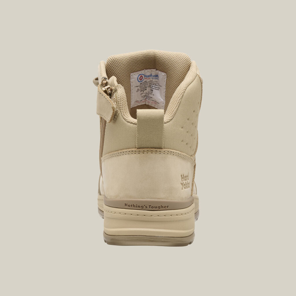 Hard Yakka Y60124 Evolution Lace Up & Side Zip 5" Steel Toe Safety Boot- Sand