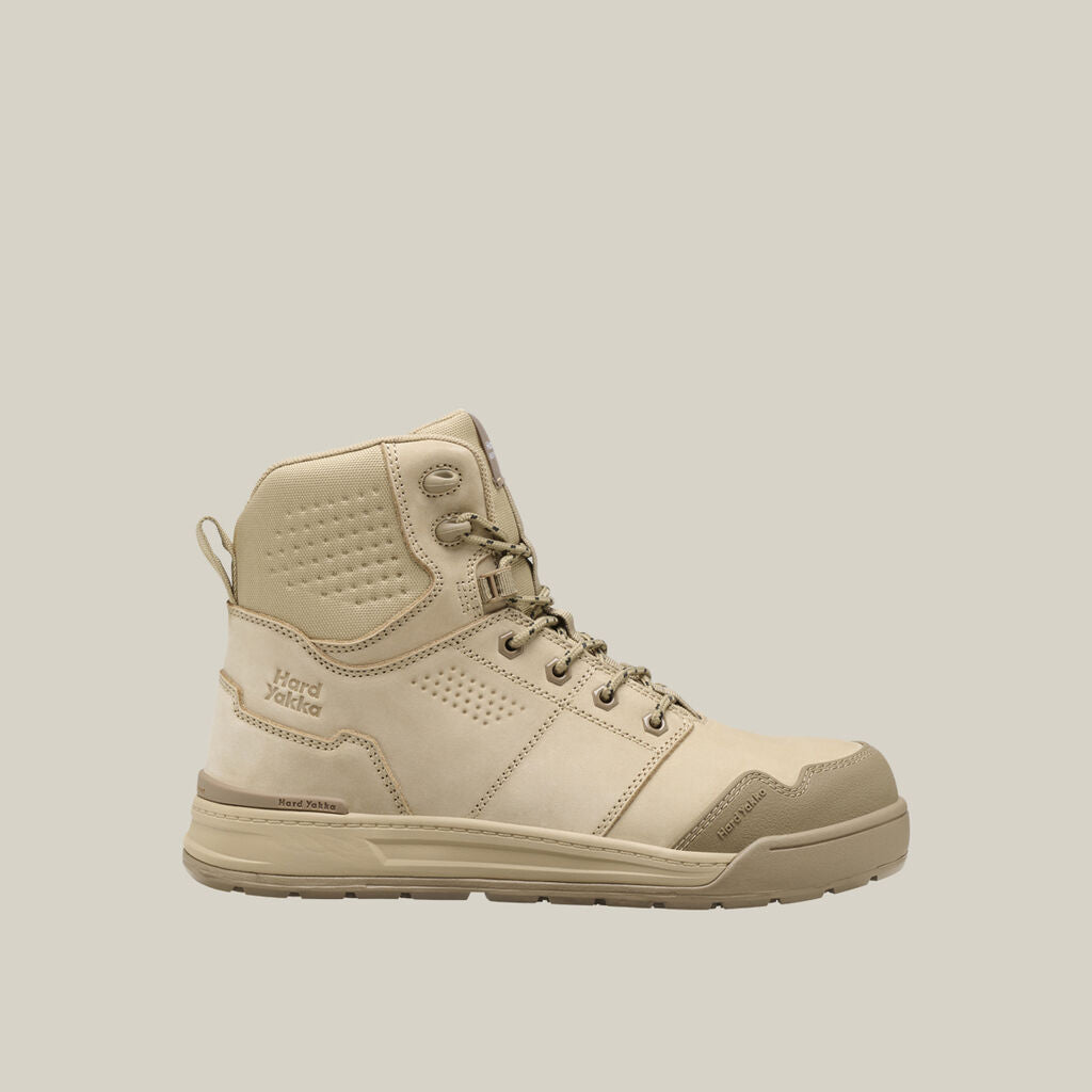 Hard Yakka Y60139 Evolution Lace up & Side Zip 6" Steel Toe Safety Boot - Sand