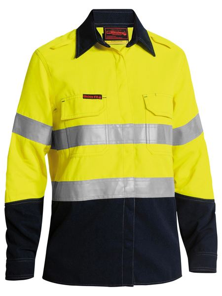 Bisley BL8082T Women's Tencate Tecasafe® Plus 700 Taped Two Tone Hi-vis Fr Vented L/s Shirt