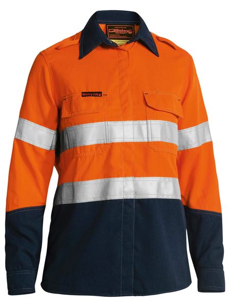 Bisley BL8082T Women's Tencate Tecasafe® Plus 700 Taped Two Tone Hi-vis Fr Vented L/s Shirt