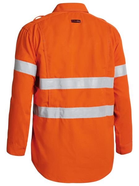 Bisley BS8081T Tencate Tecasafe® Plus 700 Taped Hi-vis Fr Vented Long Sleeve Shirt-Orange