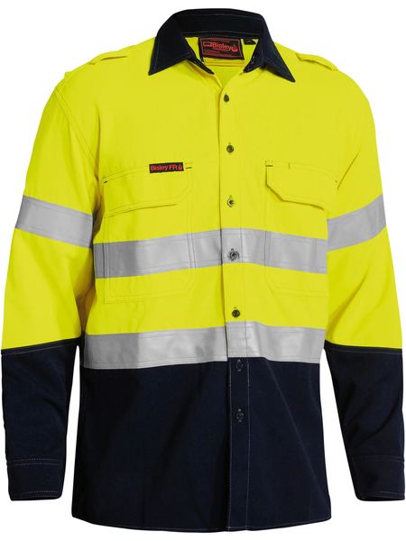 Bisley BS8082T Tencate Tecasafe® Plus 700 Taped Two Tone Hi-vis Fr Vented L/S Shirt