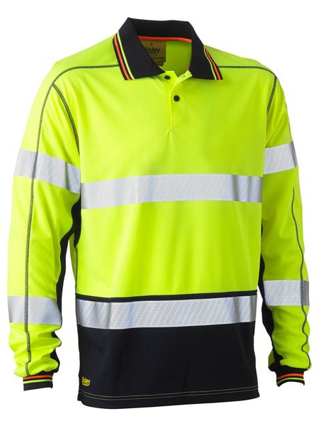 Bisley BK6219T Taped Two Tone Hi-vis Polyester Mesh L/s Polo Shirt