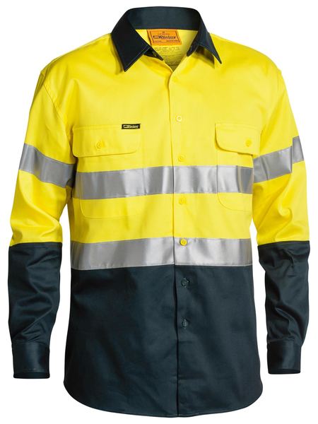 Bisley BT6456 Two Tone Hi-vis 3m Reflective Tape L/S Shirt
