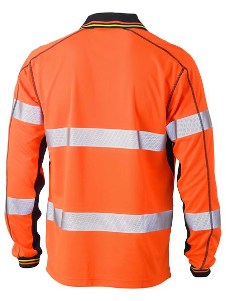 Bisley BK6219T Taped Two Tone Hi-vis Polyester Mesh L/s Polo Shirt