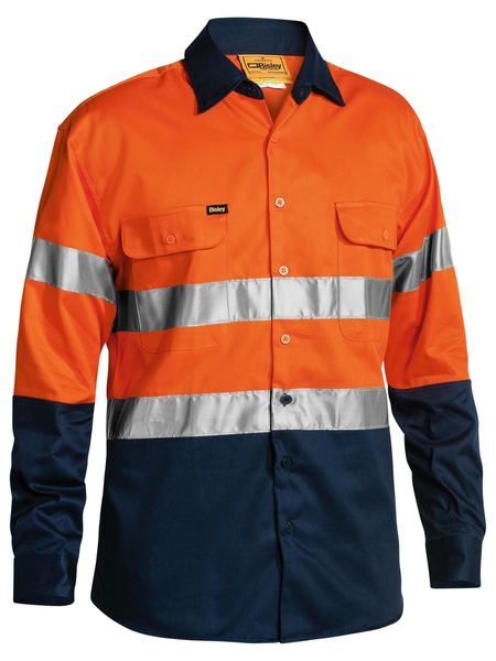Bisley BT6456 Two Tone Hi-vis 3m Reflective Tape L/S Shirt