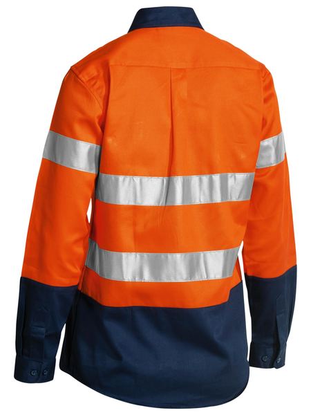 Bisley BLT6456 Two Tone Women's Hi-vis Drill 3m Reflective Tape L/s Shirt