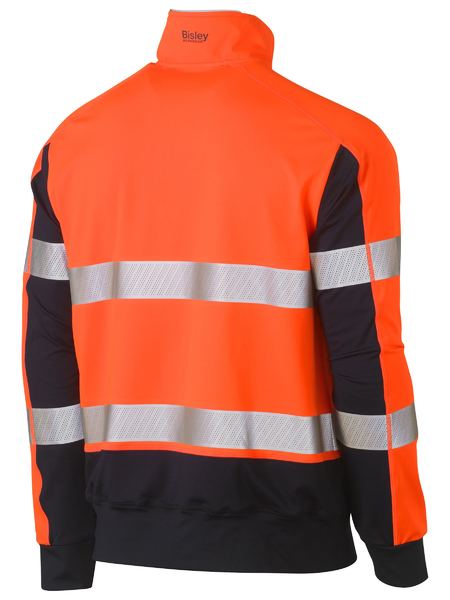 Bisley BK6817T Taped Two Tone Hi-vis Contrast Stretchy 1/4 Zip Pullover