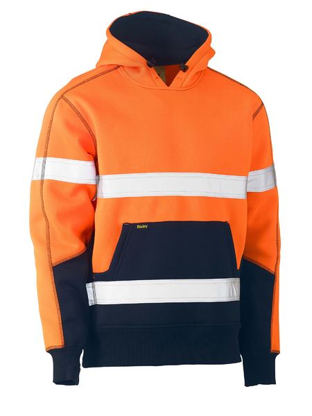 Bisley BK6619T Taped Hi-vis Two Tone Fleece Pullover Hoodie