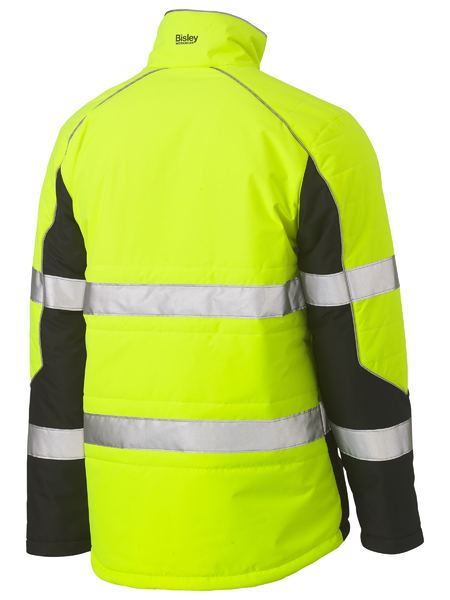 Bisley BJ6829T Taped Two Tone Hi-vis Puffer Jacket With Stand Collar