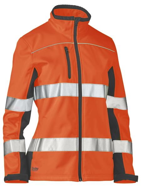 Bisley BJL6059T Women's Taped Two Tone Hi-vis Soft Shell Jacket