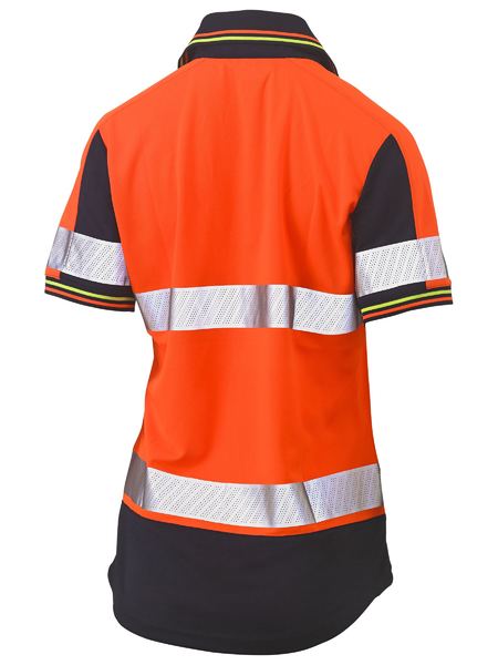 Bisley BKL1225T Women's S/S Taped Two Tone Hi-vis V-Neck Polo