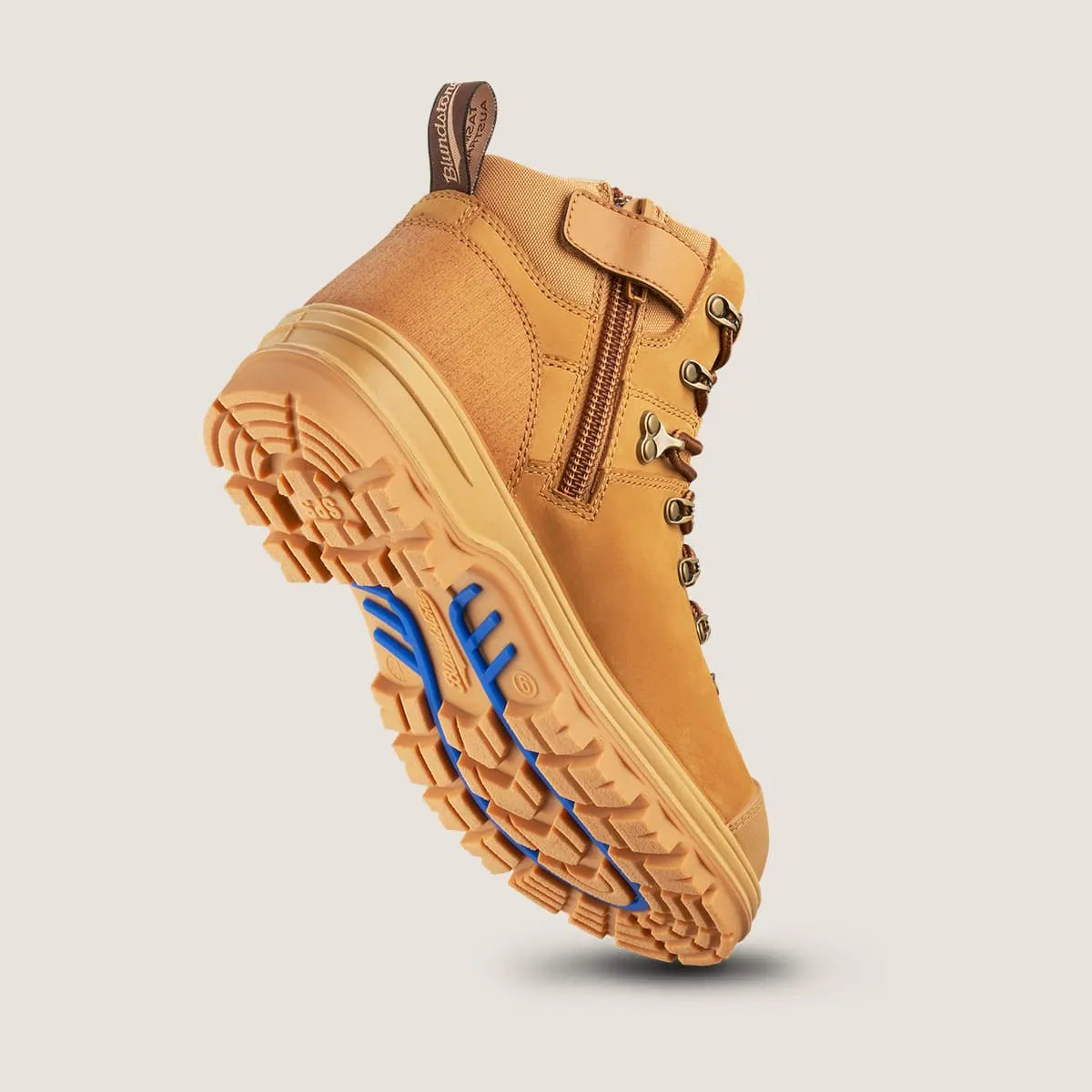 Blundstone 243 Unisex Zip Up Safety Boots-Wheat