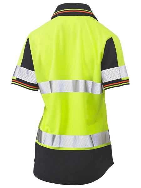 Bisley BKL1225T Women's S/S Taped Two Tone Hi-vis V-Neck Polo