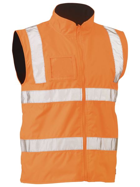 Bisley BV0364T Taped Hi-vis Rail Wet Weather Vest-Orange