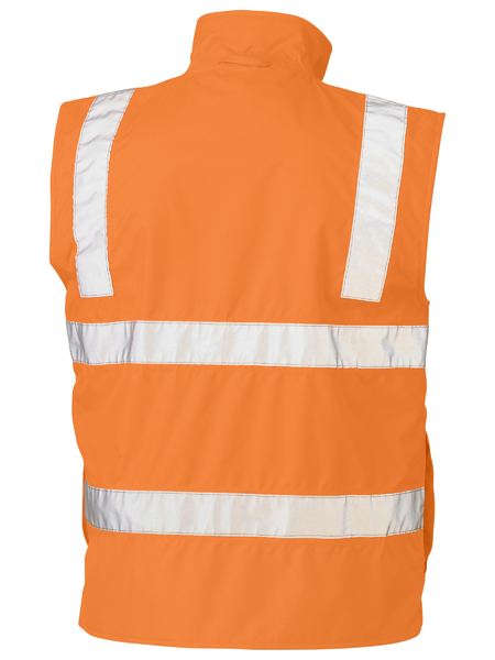 Bisley BV0364T Taped Hi-vis Rail Wet Weather Vest-Orange