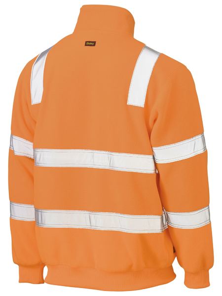 Bisley BK6816T Taped Hi-vis Rail Polar Fleece Jumper-Orange